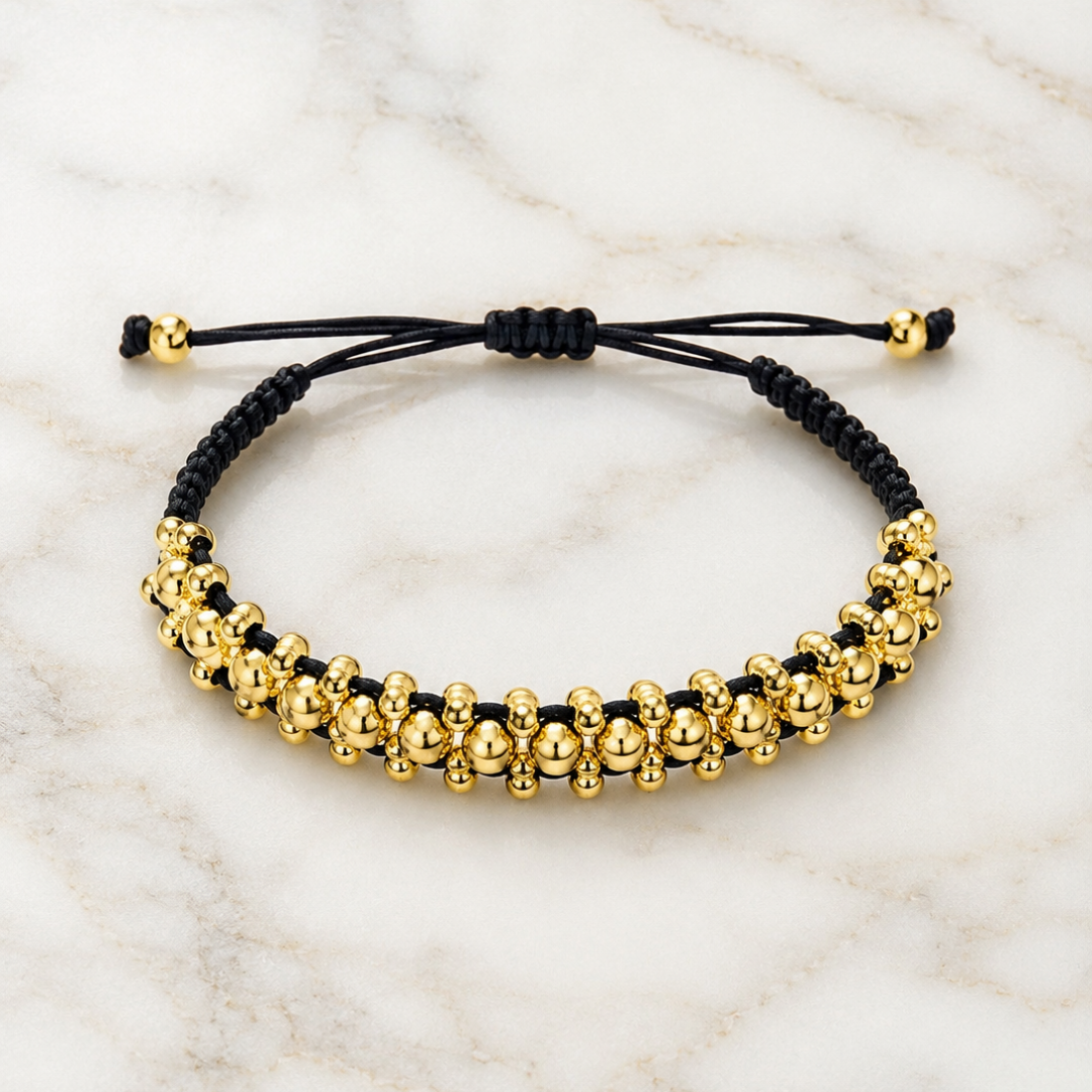 pulsera tejida 3 carilles balines #4 y #3